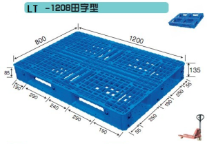 1208 Maħżen tal-Bażi Perimetru Sħiħ Stacking Pallet tal-Plastik