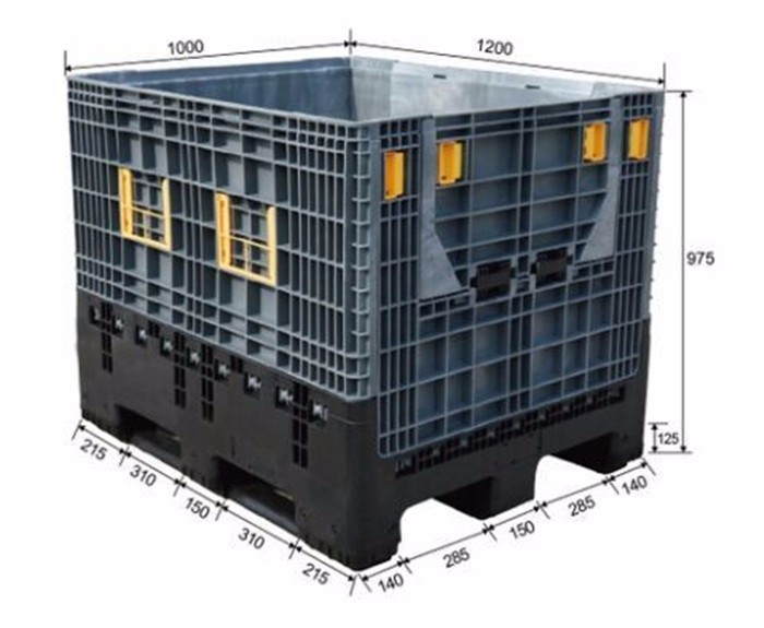 Heavy duty large folding box for industry Collapsible Plastic Containers