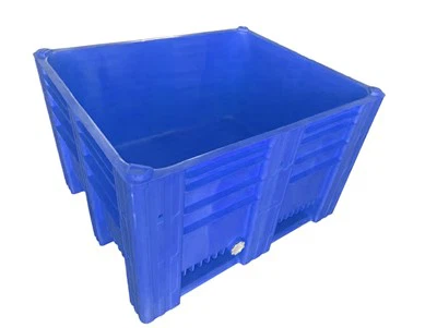 Blu 4- mod solidu tal-pallet tal-plastik b'għatu